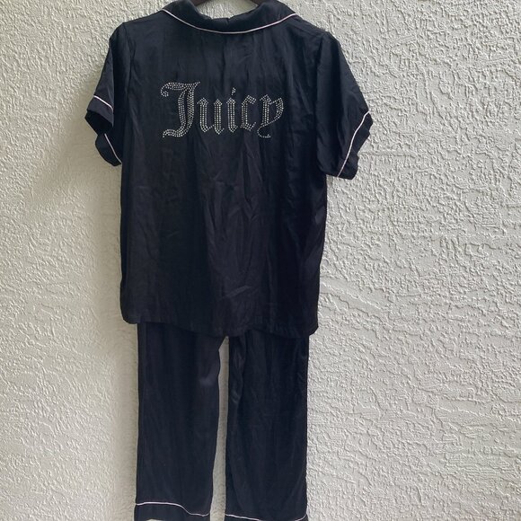 Juicy Couture Pajama Set Sz L  Crown Embellished Logos - Picture 5 of 9